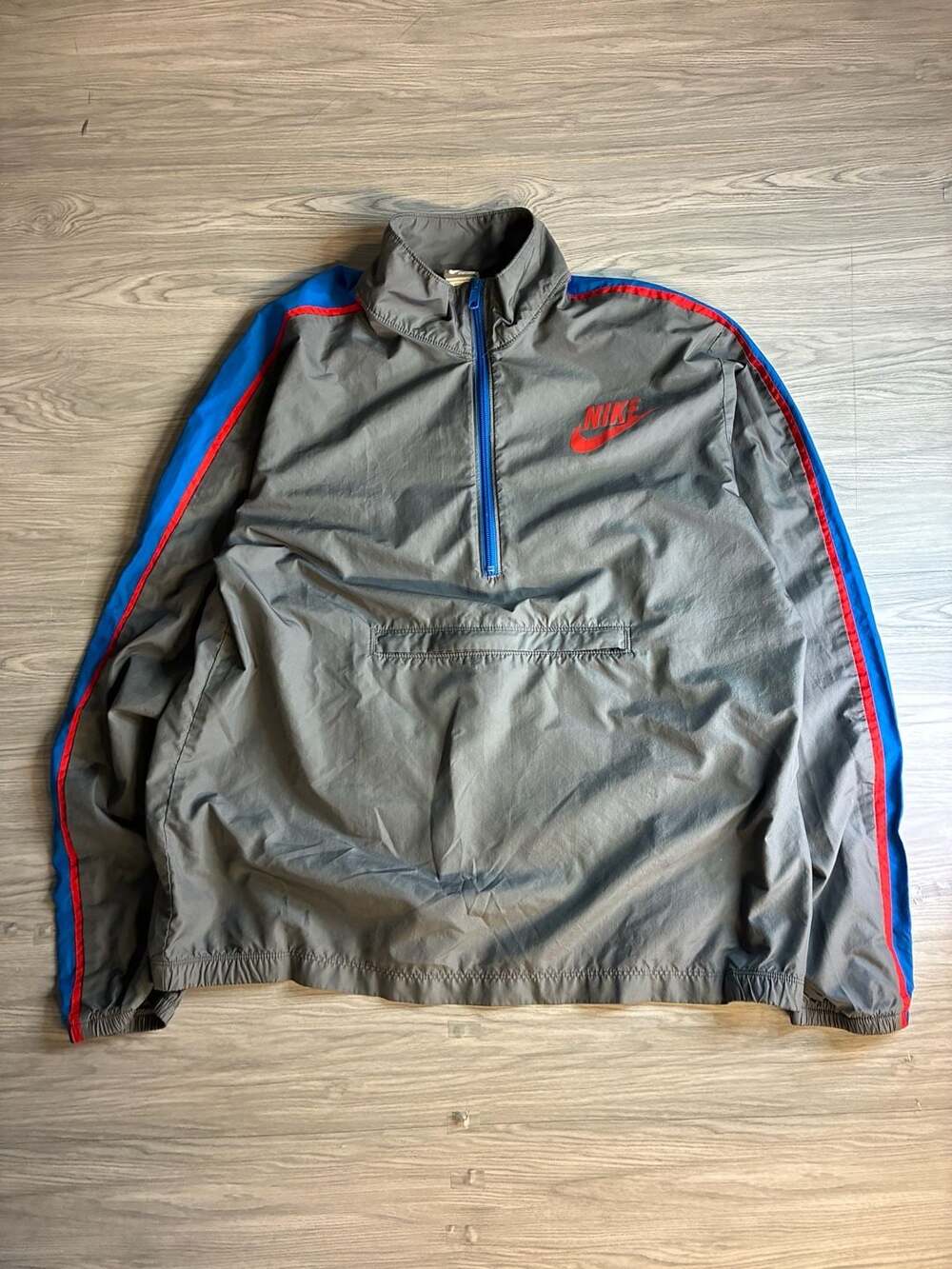 Nike Sportswear Half Zip Windbreaker Size L Gray Blue Red Y2K